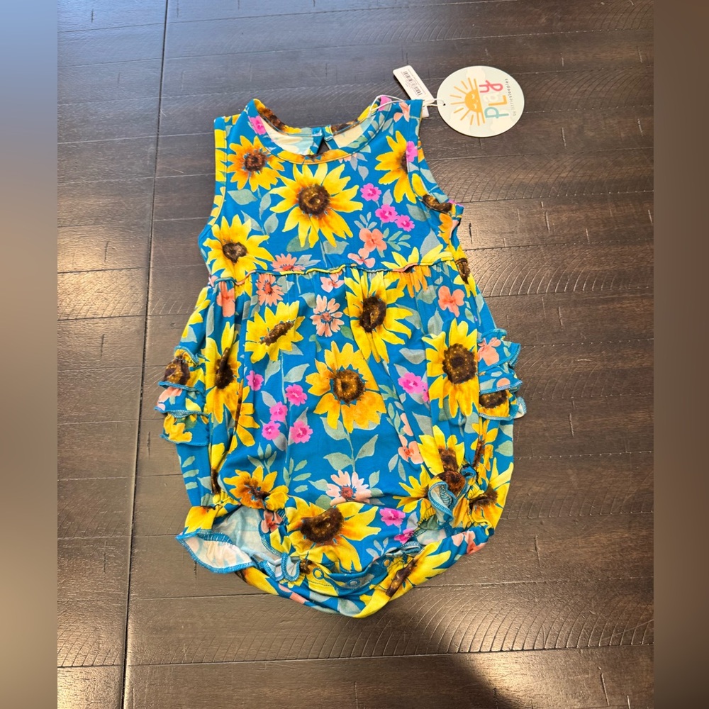 Little Sleepies NWT 18-24 months Sunflower Fields Bubble Romper